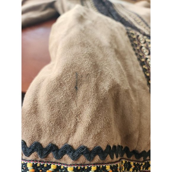 Vtg 70s Breier Of Amsterdam Women's Long Suede Jacket Brown Embroidered Sz Small - Picture 13 of 15